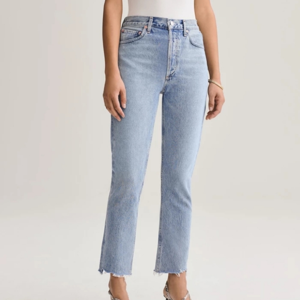 AGolde Riley High Rise Straight Crop Jeans 26